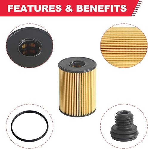 Miniatura 5 de 26350-2S000 Filtro de aceite para Hyundai Tucson Sonata Santa Kia Sorento K5 2.5L 2.5L Reemplazo de motor # 263502S000 (2 piezas)