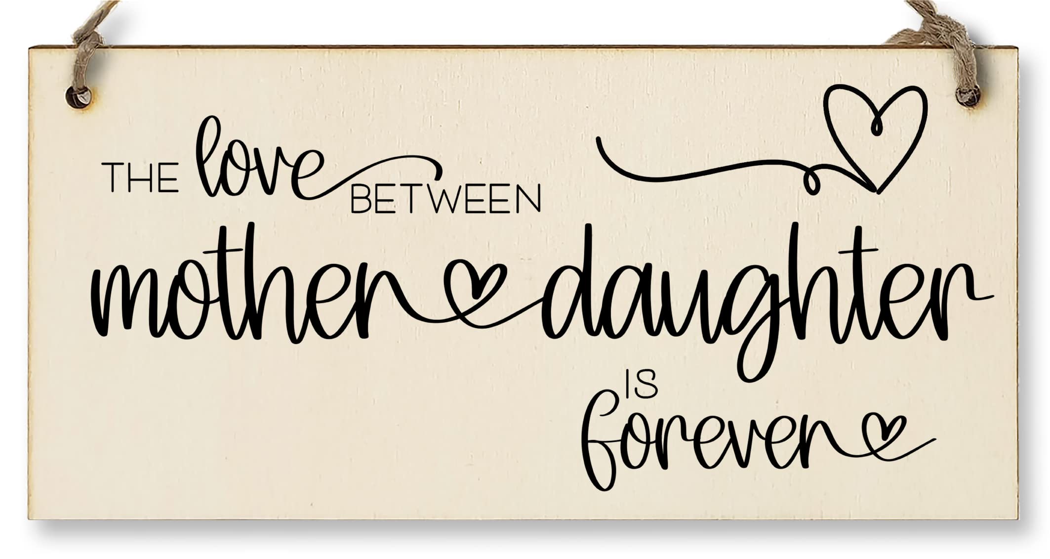 The Plum Penguin Light Blue Handmade Wooden Hanging Wall Plaque Love Between Mother And Daughter Is Forever Mum Gift Sign Mother's Days