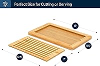 Vista 3 de RoyalHouse Large Premium Natural Bamboo Bread Cutting Board with Crumb Tray, Bread Serving Tray for Kitchen