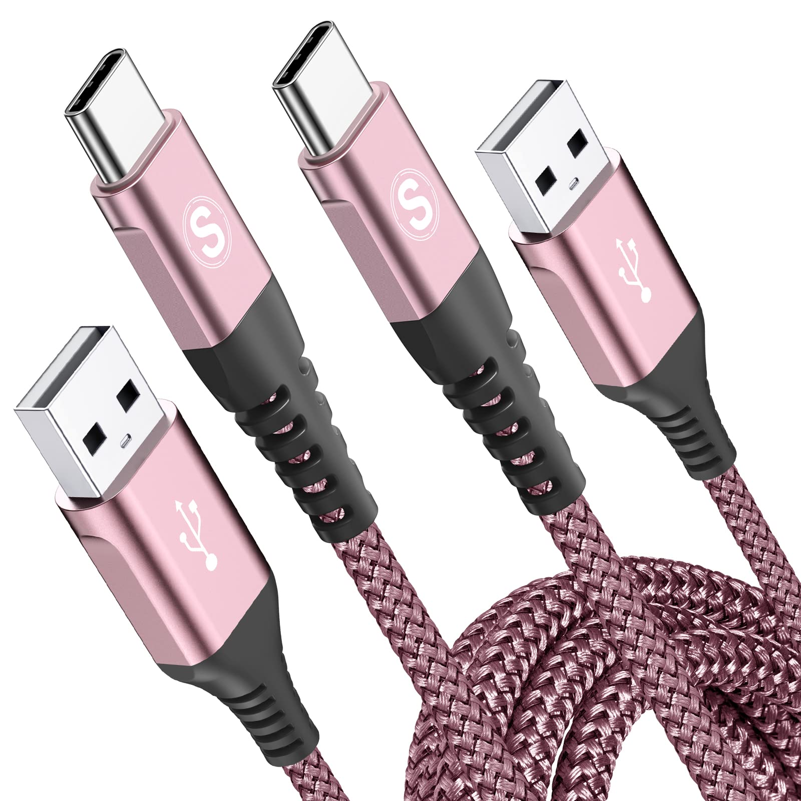 Cavo USB C [2 Pezzi 3m] Cavo USB Tipo C Ricarica Rapida 3.1A USB A a USB C Nylon per i Phone 16 15 Plus Pro Max,Samsung Galaxy S25/S24/S23/S22 a S8,Note20,M31,M30,A70,A54,A53,LG,Xiaomi,Huawei,Pixel
