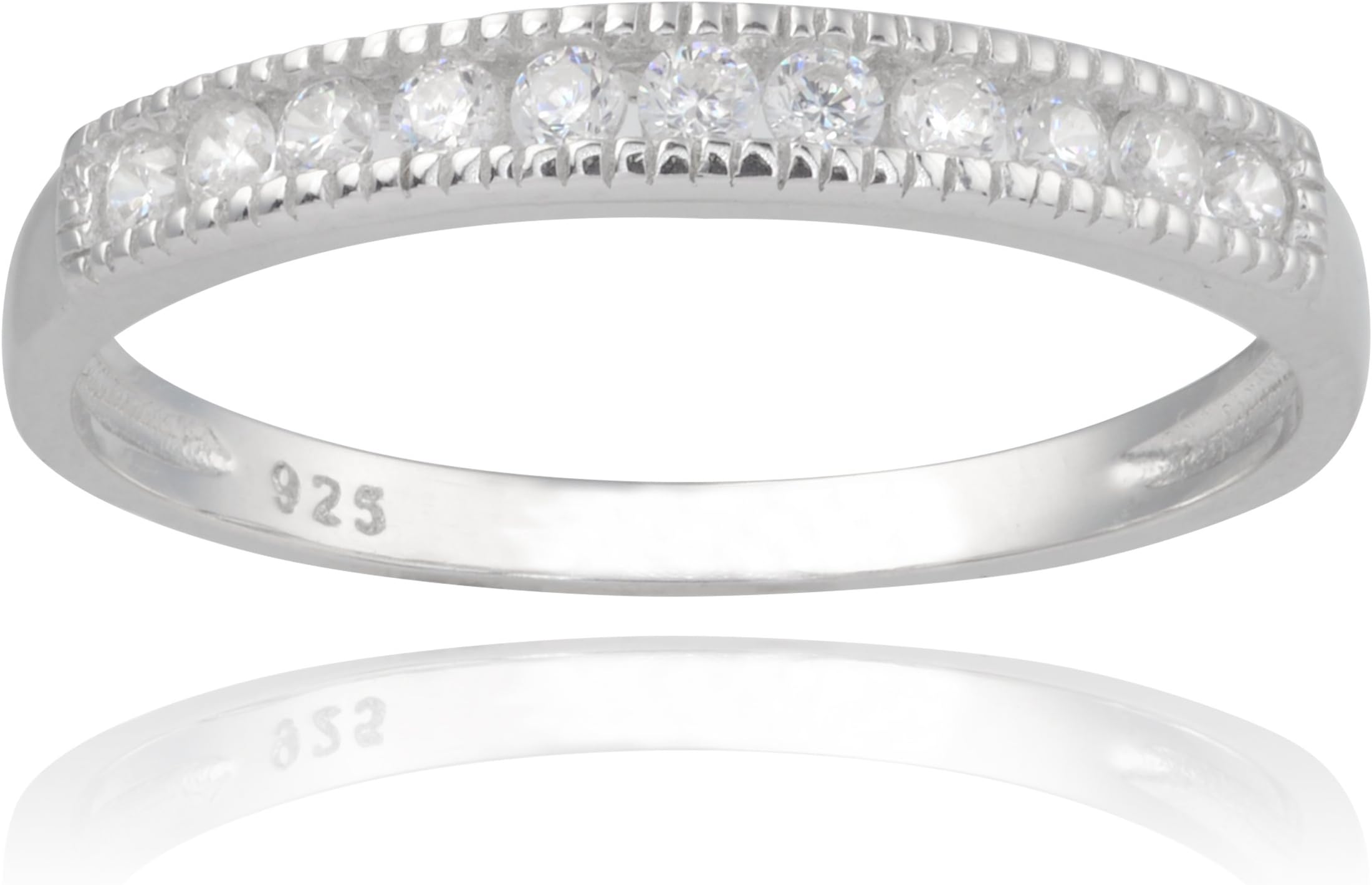Sterling Silver Cubic Zirconia Engagement Band