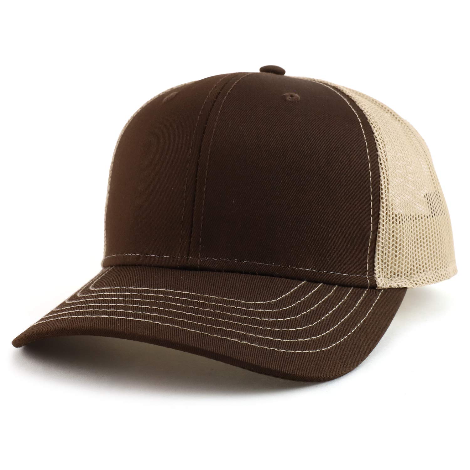 Armycrew Oversize XXL Low Profile Two Tone Mesh Back Trucker Baseball Cap