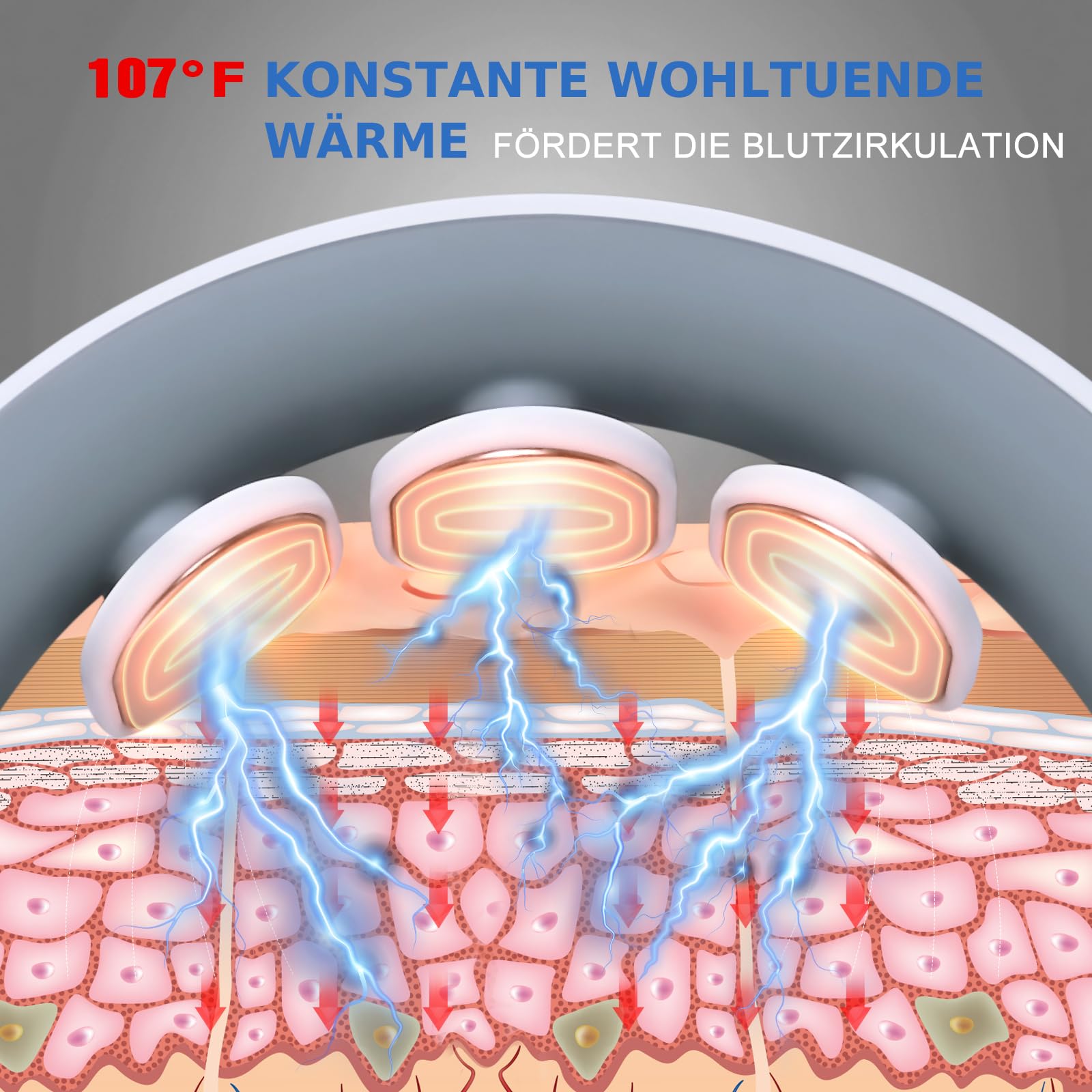 Auxoliev Nackenmassagegerät Kabellos Tragbar Elektrisch, Weiß | 42°C Wärmetherapie, 9 Modi, 50 Intensitätsstufen, Intelligente Elektrische Impulse, Gegen Schmerzen
