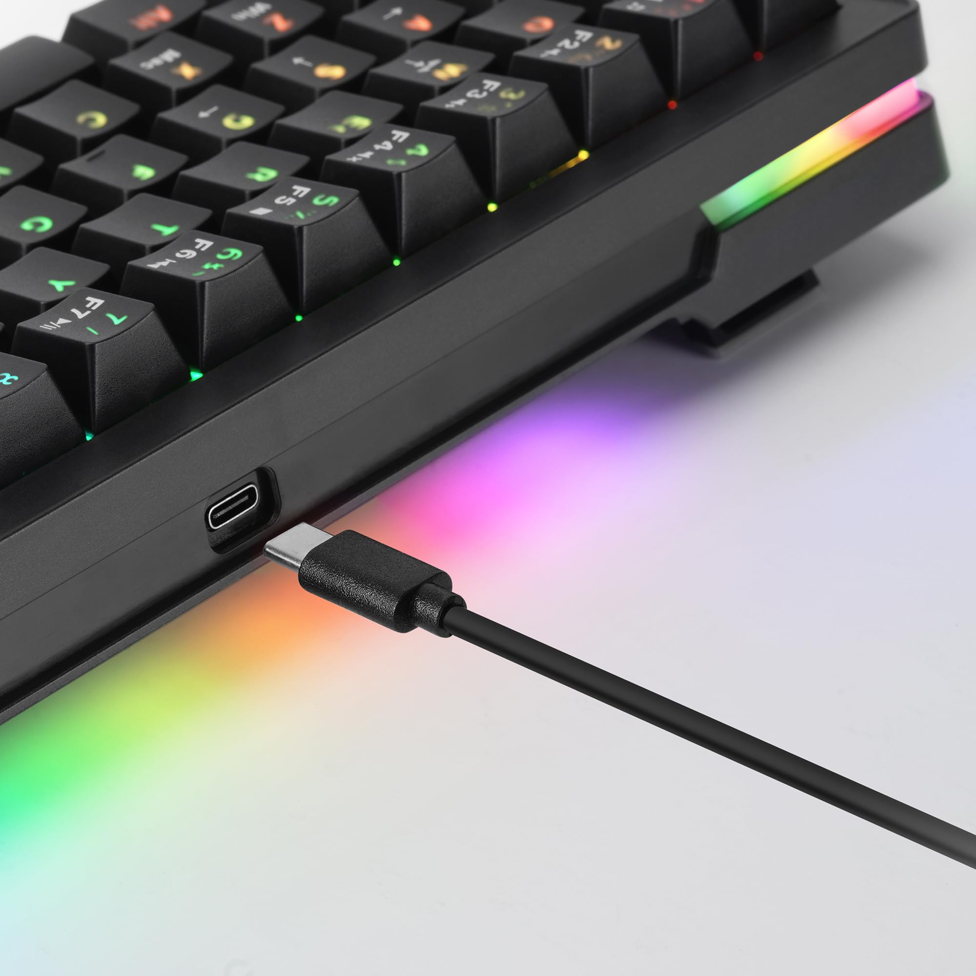 Mars Gaming MKMINIPRO, Español, Teclado Mecánico Compacto 60%, Switches Mecánicos Hot-Swappable, Iluminación RGB Chroma, Teclado Gaming Antighosting, Multiplataforma, Switch Marrón, Negro — view 6