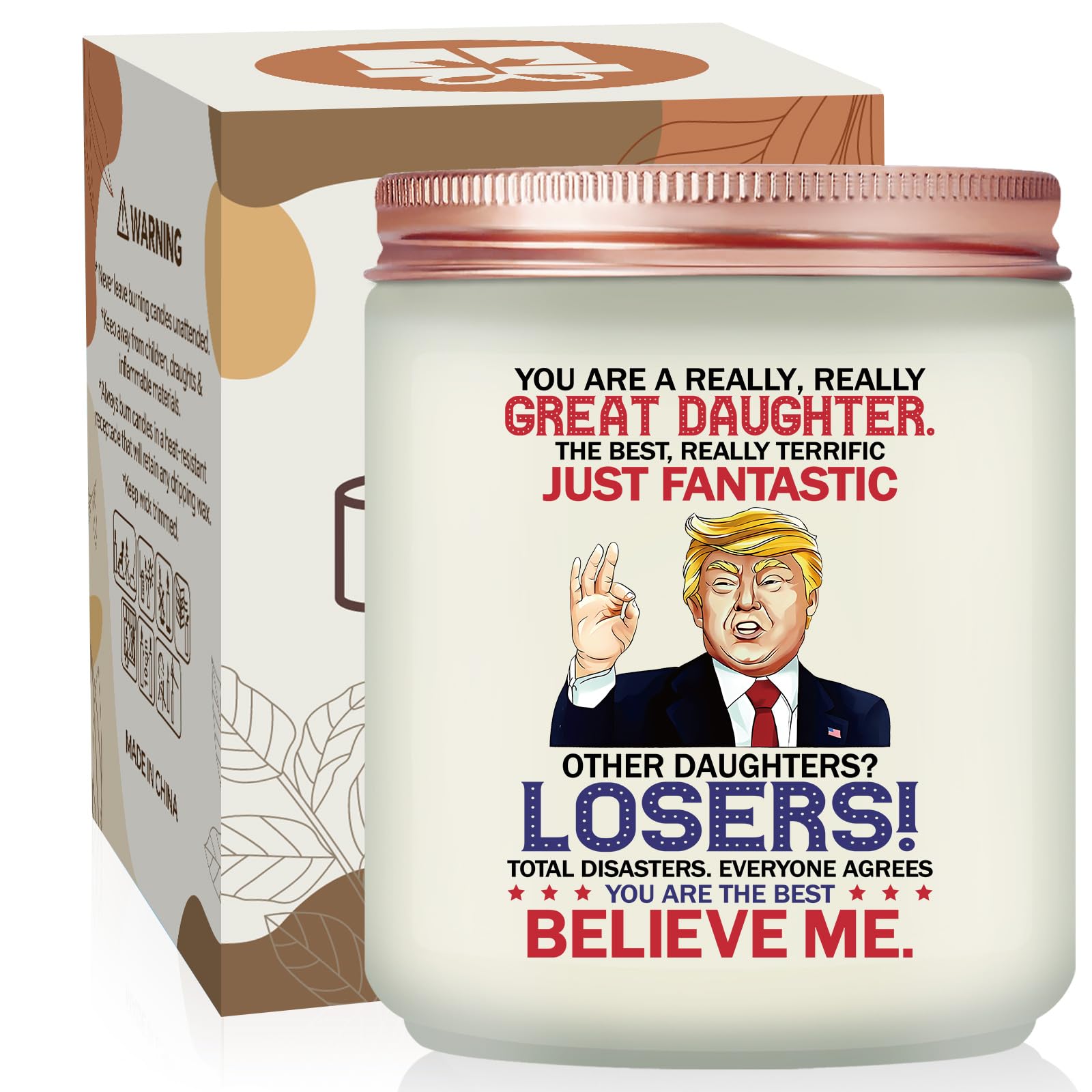 Volufia Daughter Gifts from Mom Dad - Valentines Day Gift for Daughters - Birthday Christmas Mothers Day Gifts for Daughter - Candle