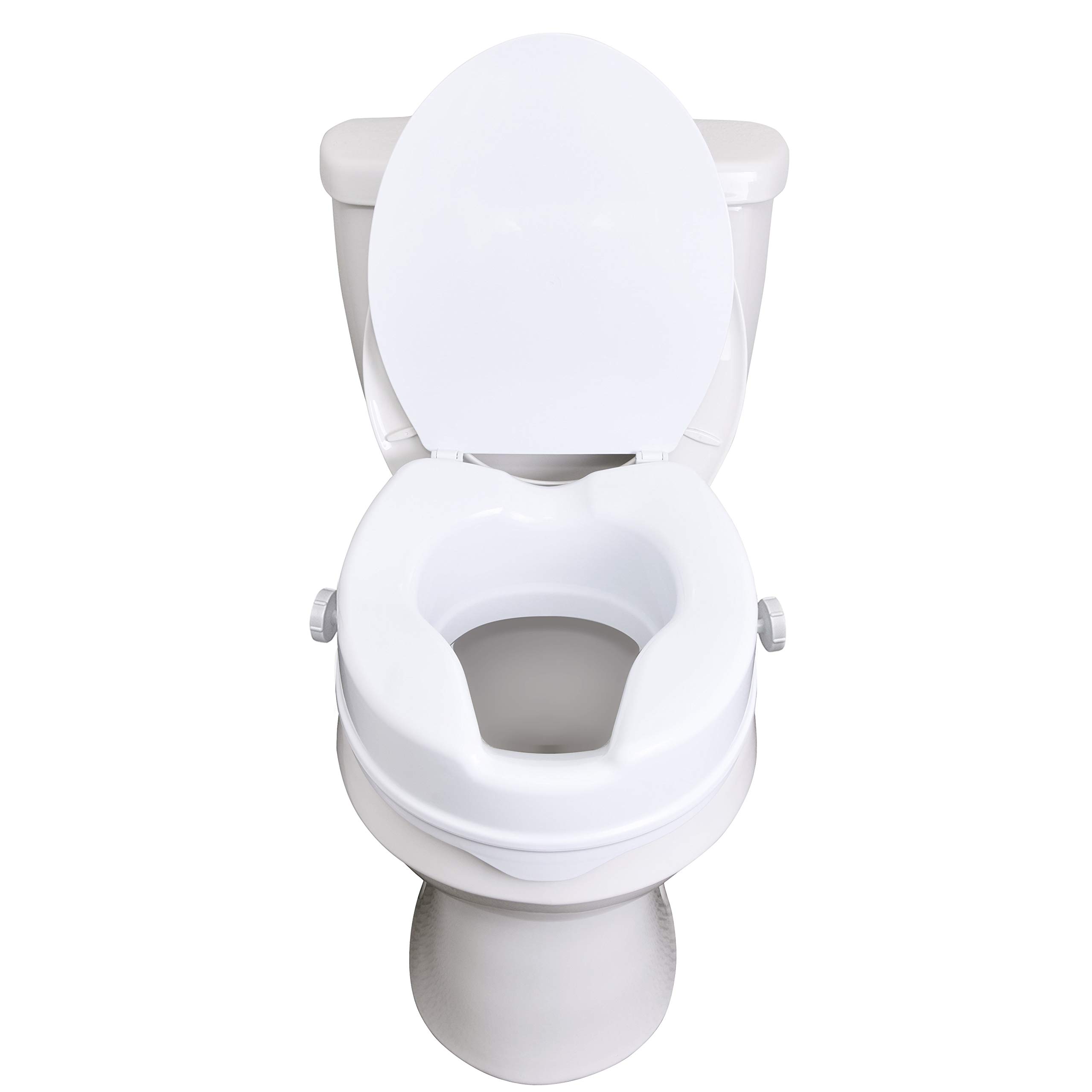 Vaunn Medical ClampOn 4" Height Raised Toilet Seat Riser for Standard