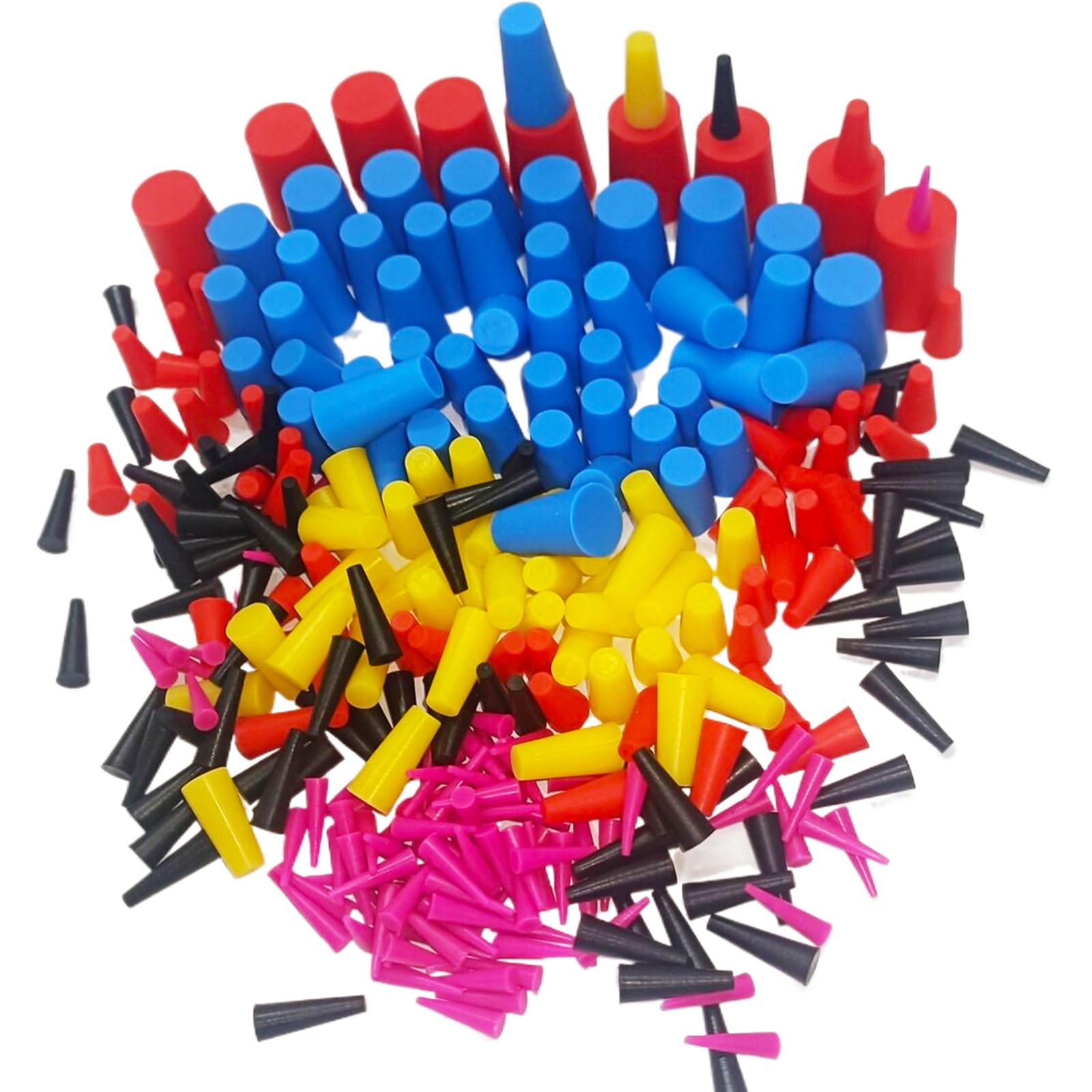 8 Größen - 300 Stück konische Silikon-Gummistopfen, konische Stopfen zum Abkleben von Löchern während der Pulverbeschichtung, Malerei, Hydrotauchen, Medienstrahlen, 300 Stück