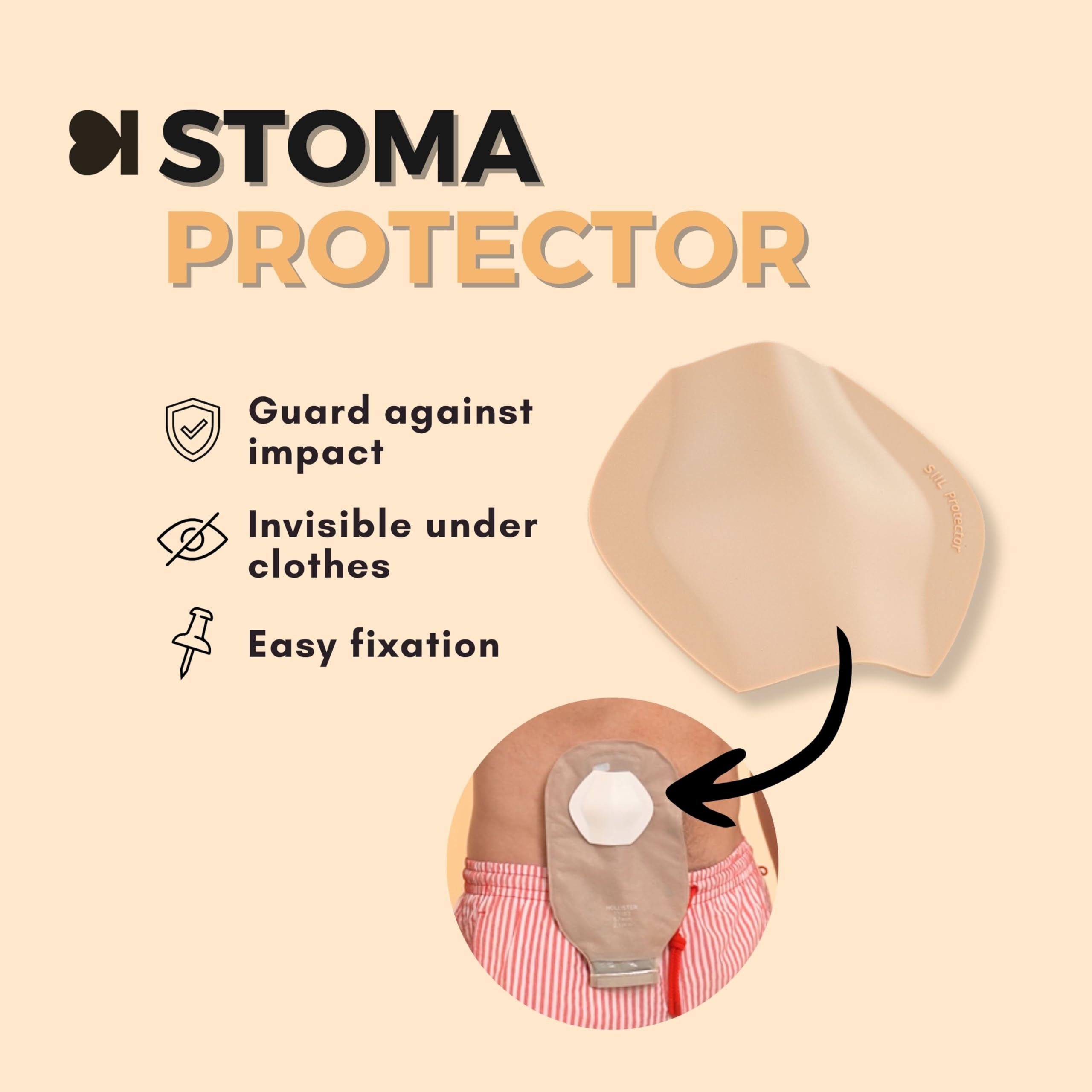 SIIL Cintura per stomia Blue + Protezione dello stoma | PROTEZIONE TOTALE per la tua sacca per stomia | Coperture per sacche ileostomiche e colostomiche | Prodotto in Europa (Medium)