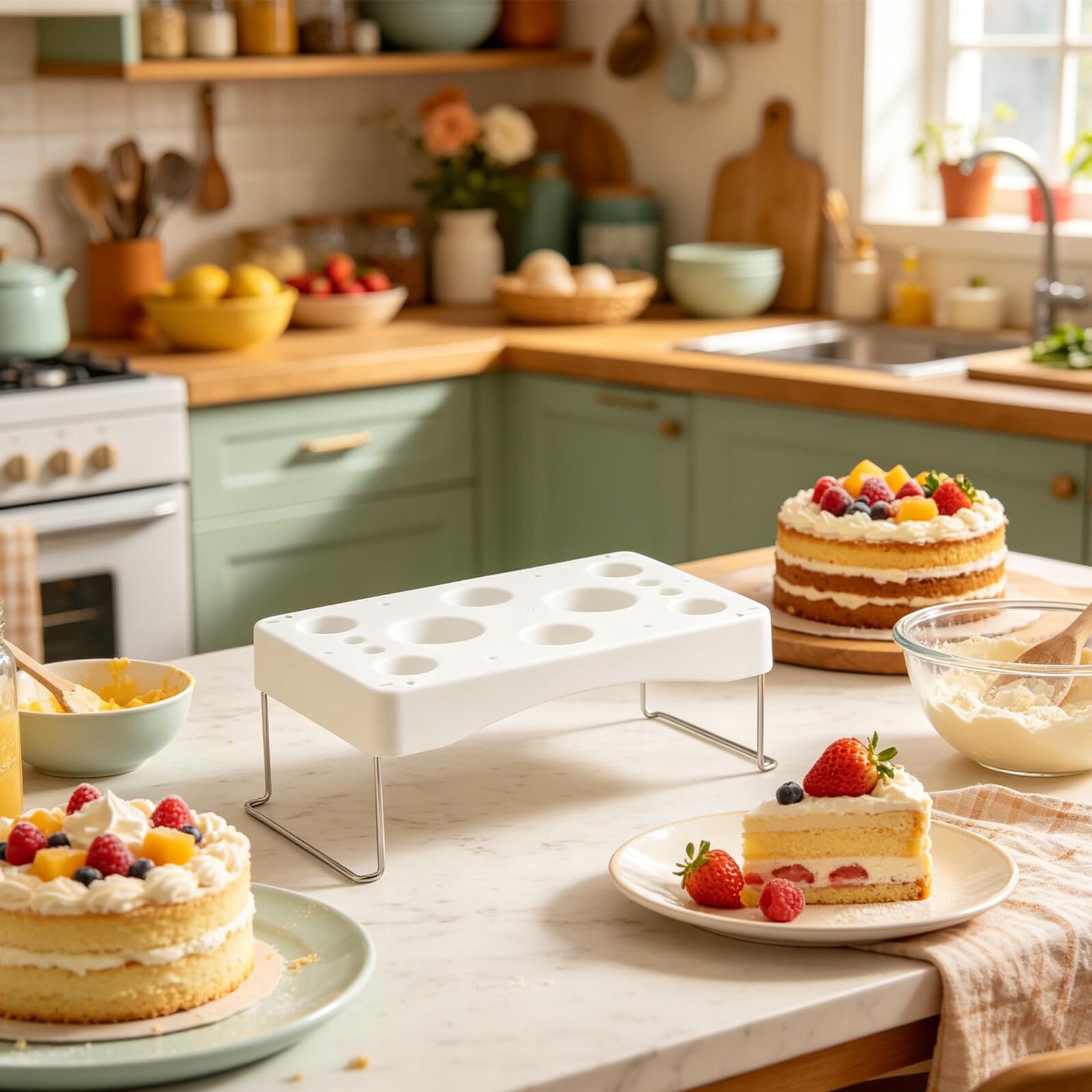 TOYANDONA 2 Piezas Soporte para Mangas Pasteleras de Plástico y Acero Inoxidable Estructura Estable y Diseño de 12 Agujeros para Repostería y Estudios de Pastelería