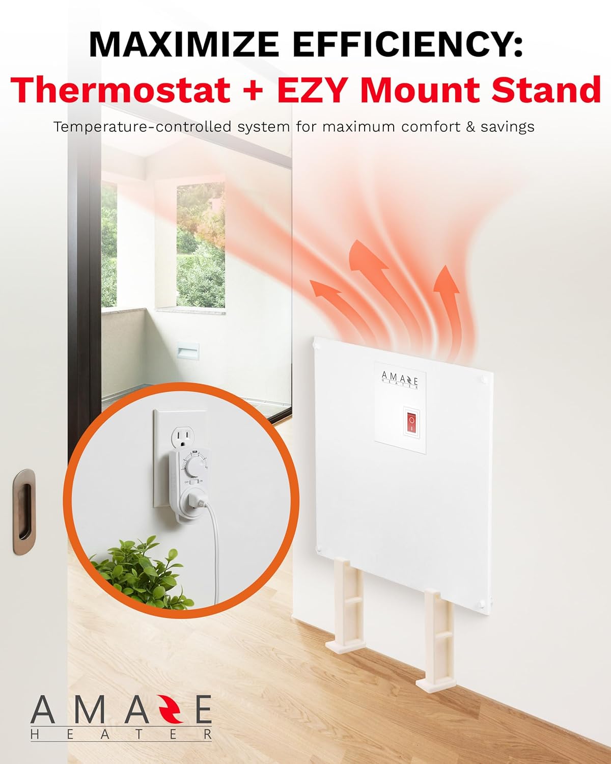 Amaze Heaters EzyMount Stand – Drill-Free Stand for Heaters for Indoor Use – Feet for Electric Heater Indoor for Portability – Compatible with 250W/400W/600W Models
