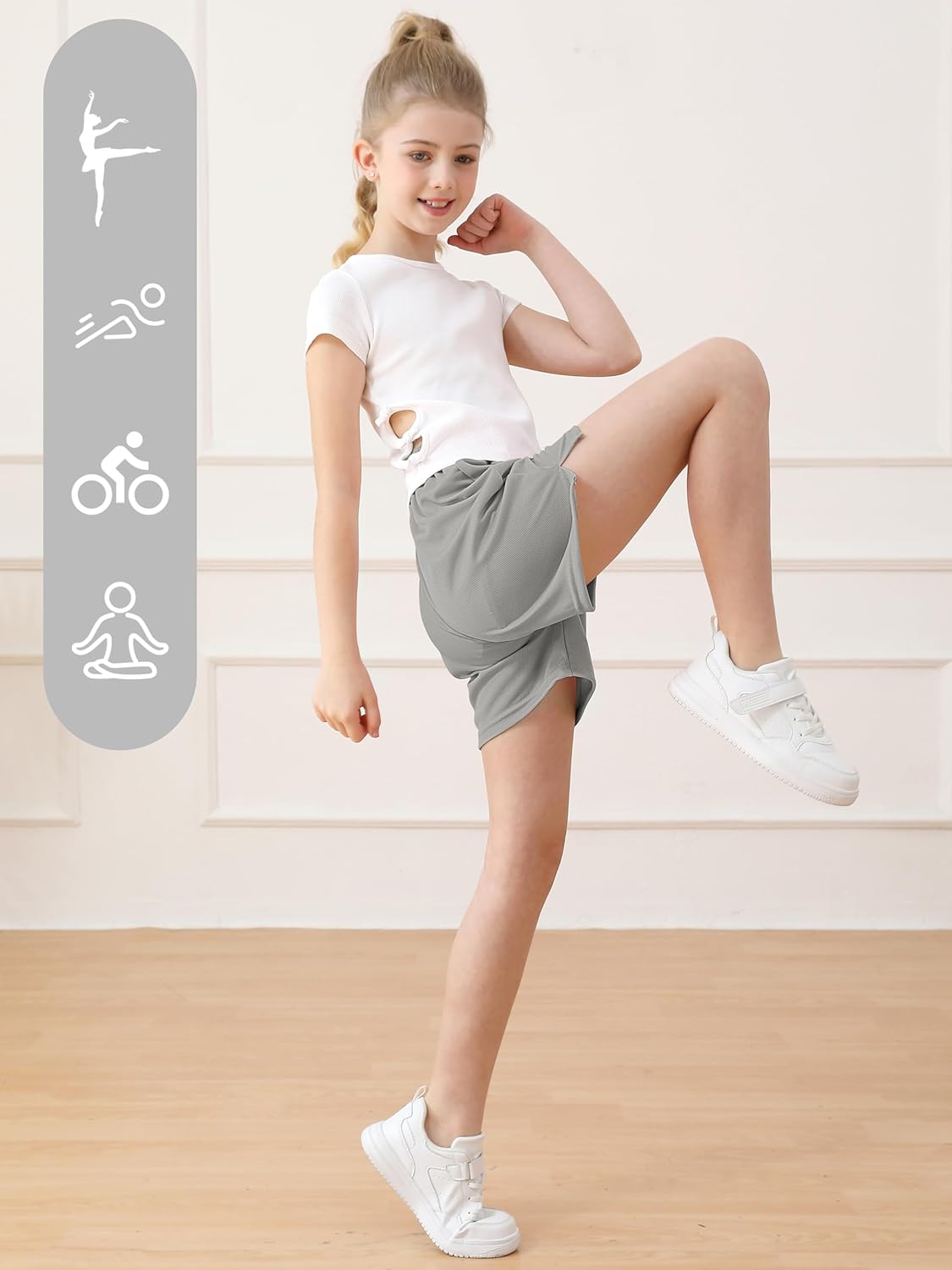 Resinta Girls Athletic Mesh Shorts Basketball Soccer Active Sports Gym Shorts for Youth Kids - Image 6