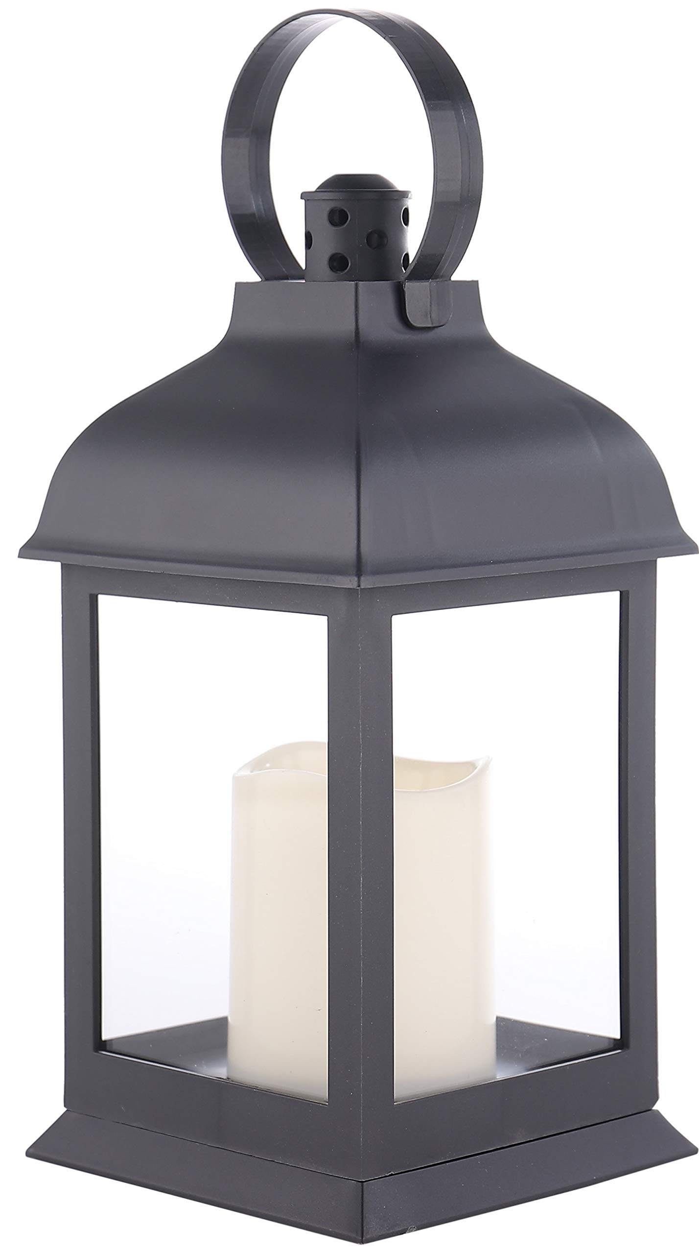 Lámpara de vela eléctrica decorativa rústica de 11" con luz LED para decoración interior y exterior, funciona con pilas, ideal para centros de mesa de boda, jardín y hogar