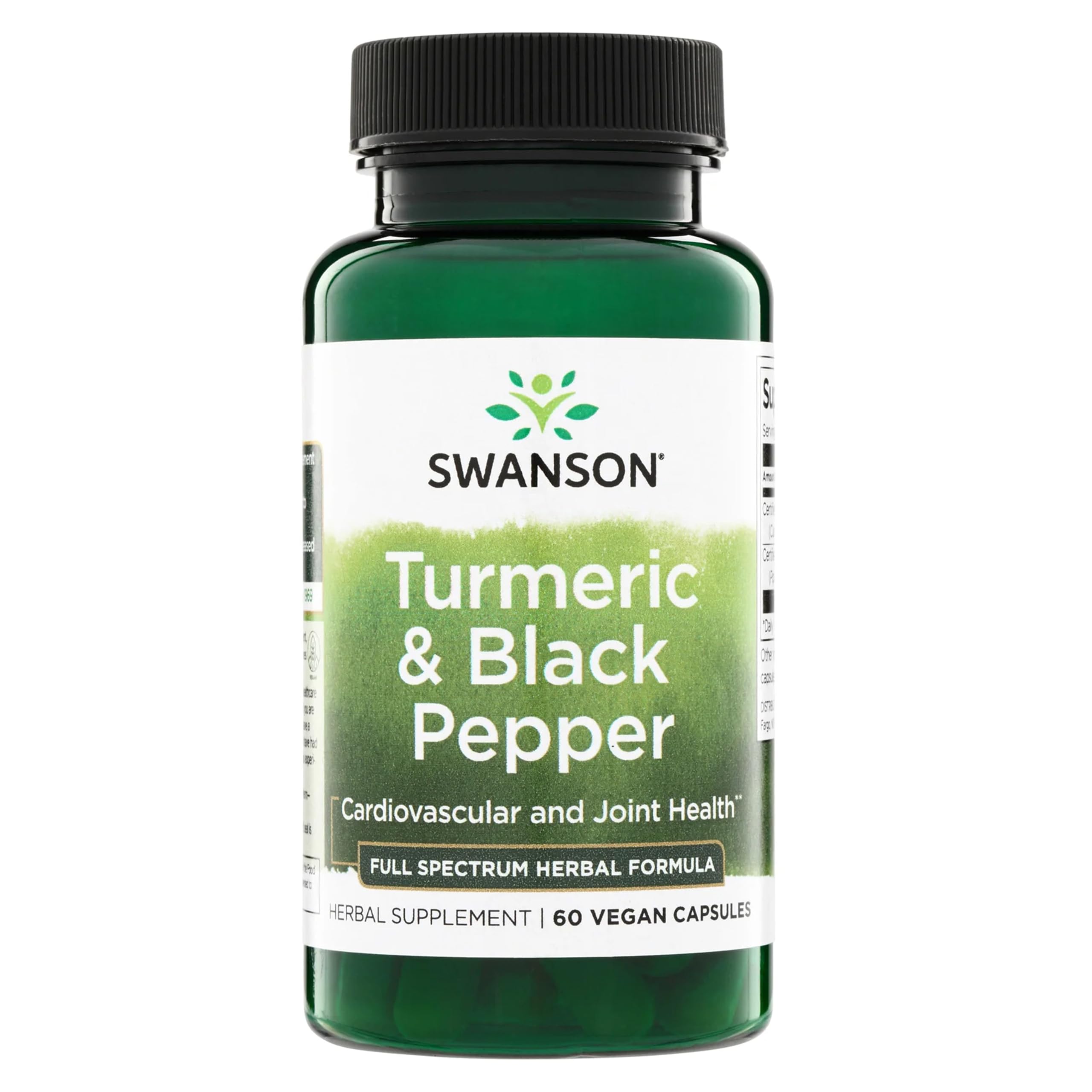 Swanson Organic Turmeric & Black Pepper Joint Health, 60 Veg Caps 60 Count (Pack of 1)