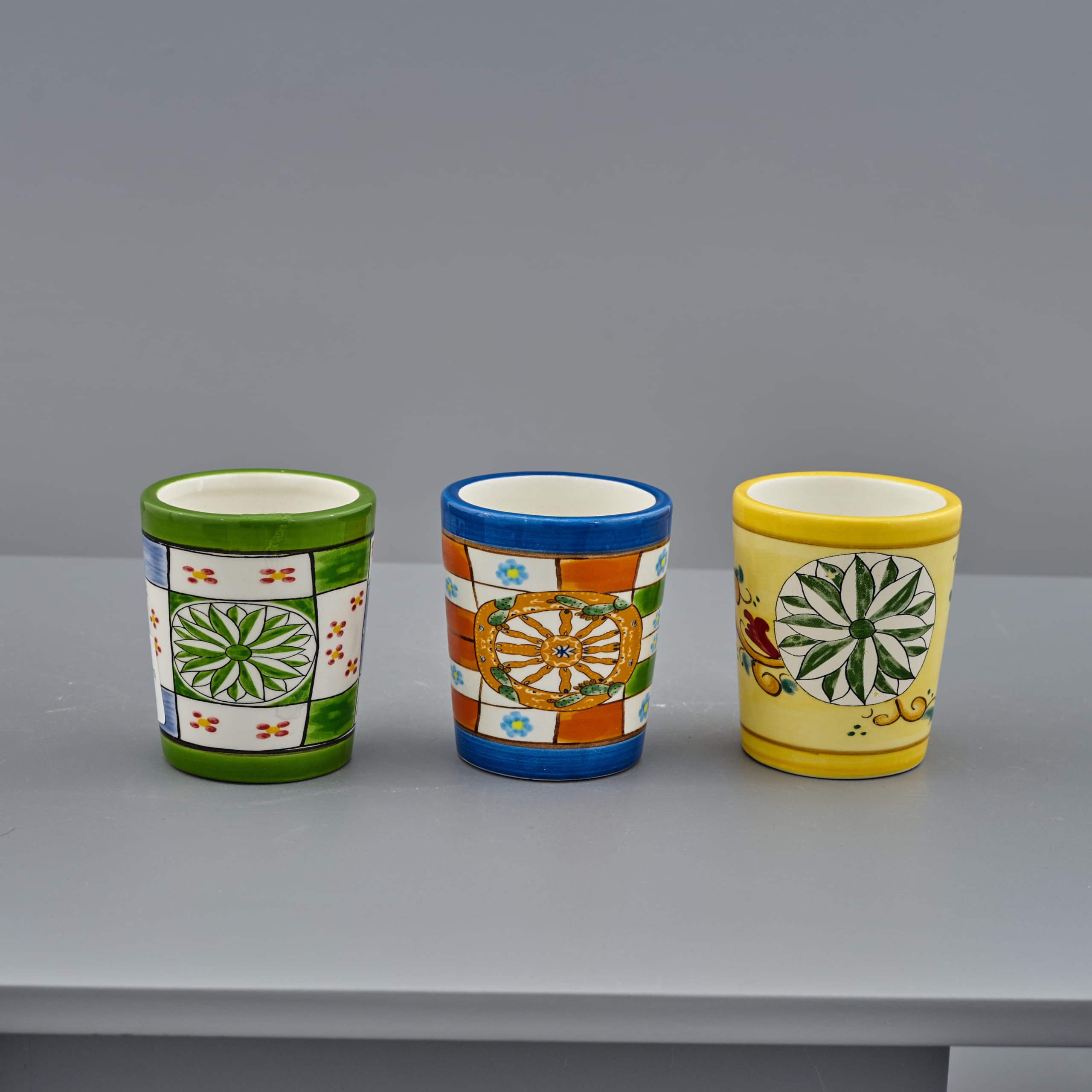 Doni Bomboniere Comunione 6PZ Portacandela in Ceramica Assortito Maiolica Decorazioni Siciliane Carretto Siciliano Cresima Matrimonio Nozze Anniversario Eventi A Tema Sicilia Vaso può Essere