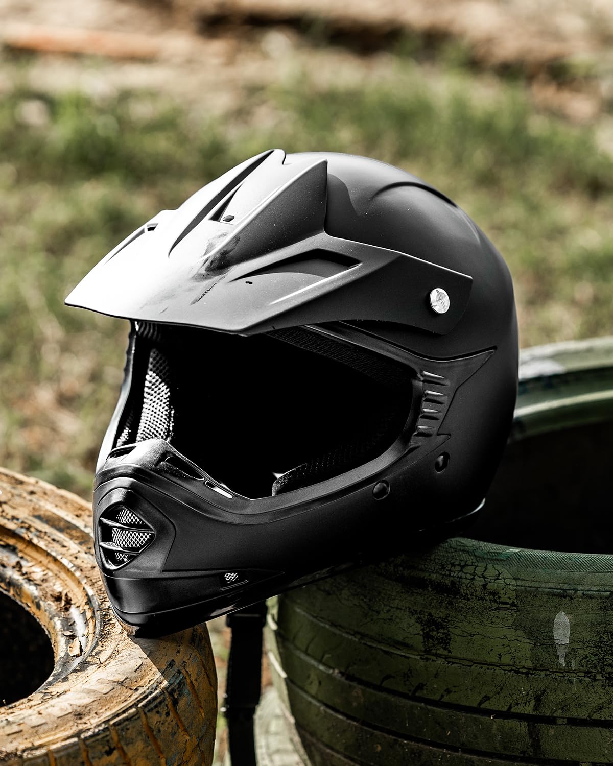 ILM Dziecięcy kask motocyklowy motocrossowy dla chłopców i dziewcząt, rękawice ATV Off Road ECE B07