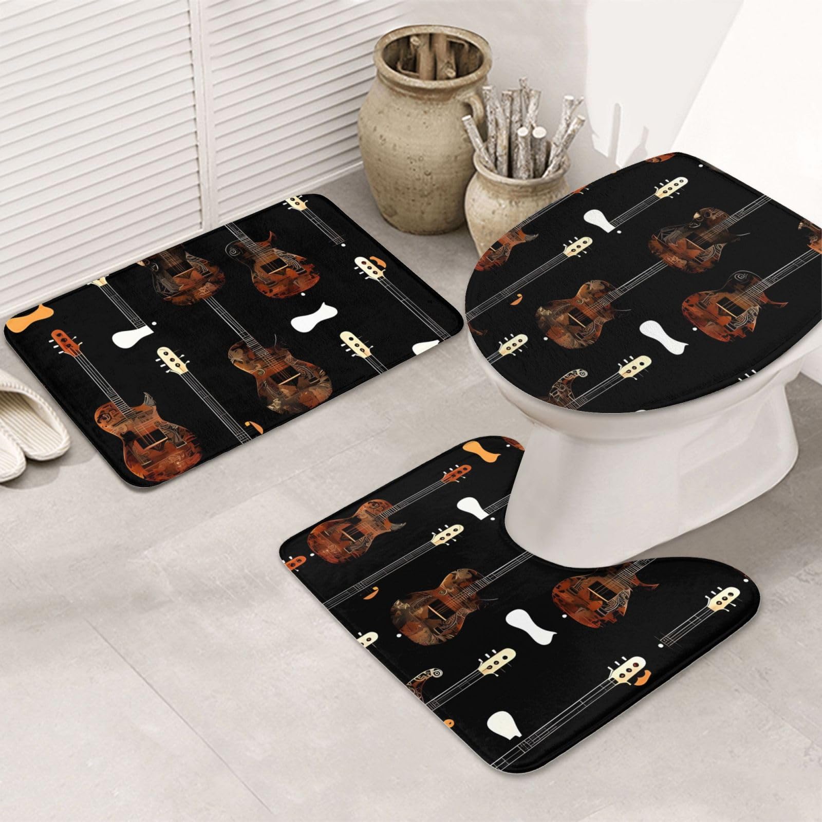 Tapis de salle de bain microfibre absorbante lot de 3 tapis lavables en machine