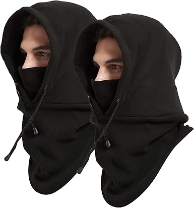 Cagoule Epaisse A Double Couche Bonnet En Polaire Epaisse Capuche Coupe Vent Et Chaude Masque De Ski Protege Nuque Pour Hommes Et Femmes Amazon Fr Vetements