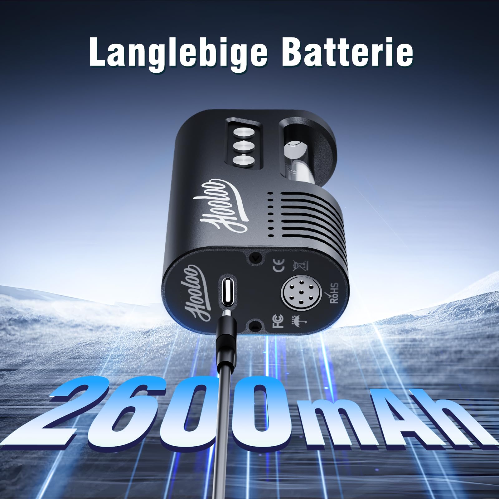 HOOLOO Kräuter Vaporizer – Premium Tragbarer Verdampfer Mit 30s Schneller Erwärmung, 2600 mAh Akku, OLED Display Und Temperaturregelung, Einfache Reinigung