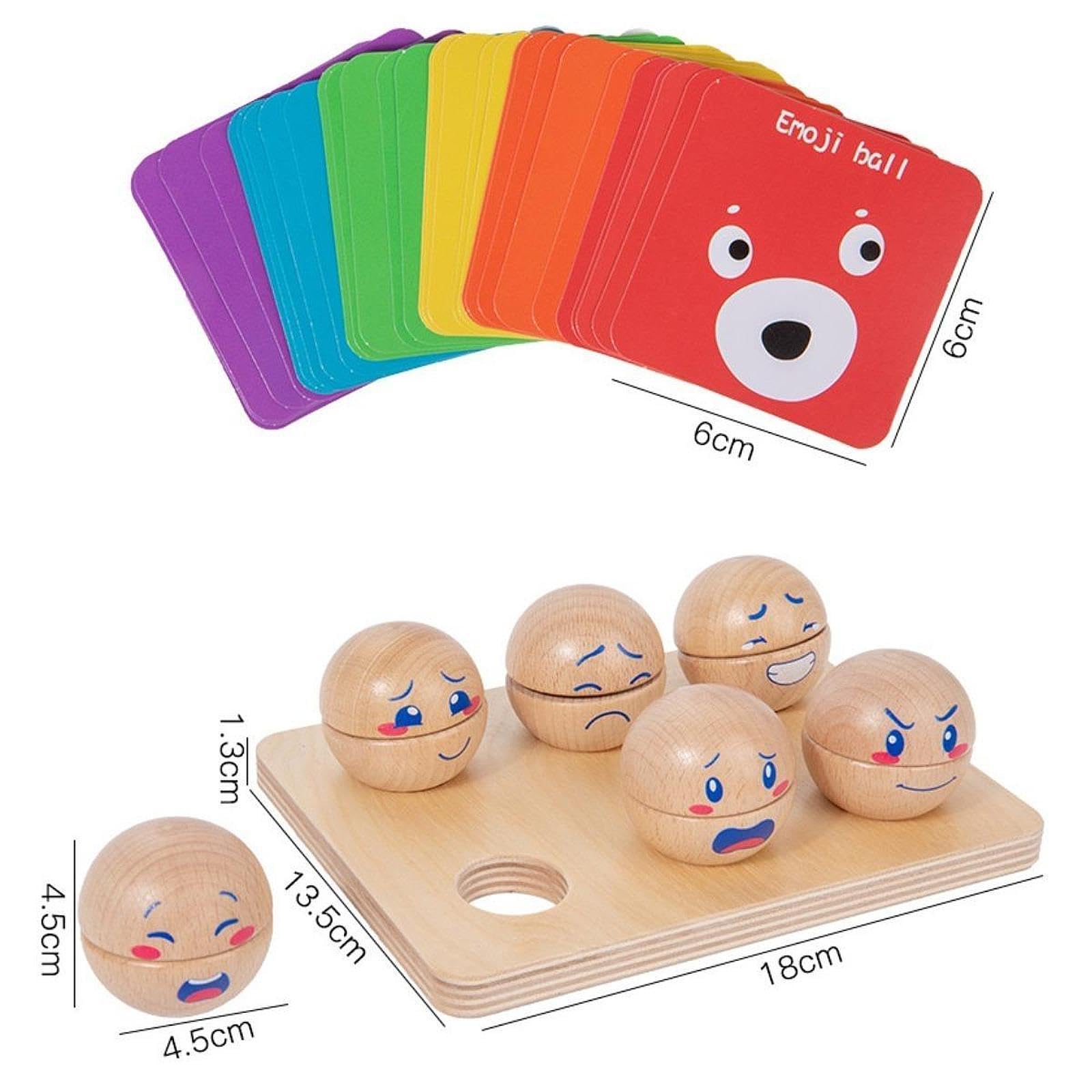 Juego de Bolas presión de Emociones, Bloques de Madera Educativos para Niños con Juego de Habilidades Motoras Finas, Actividades Divertidas