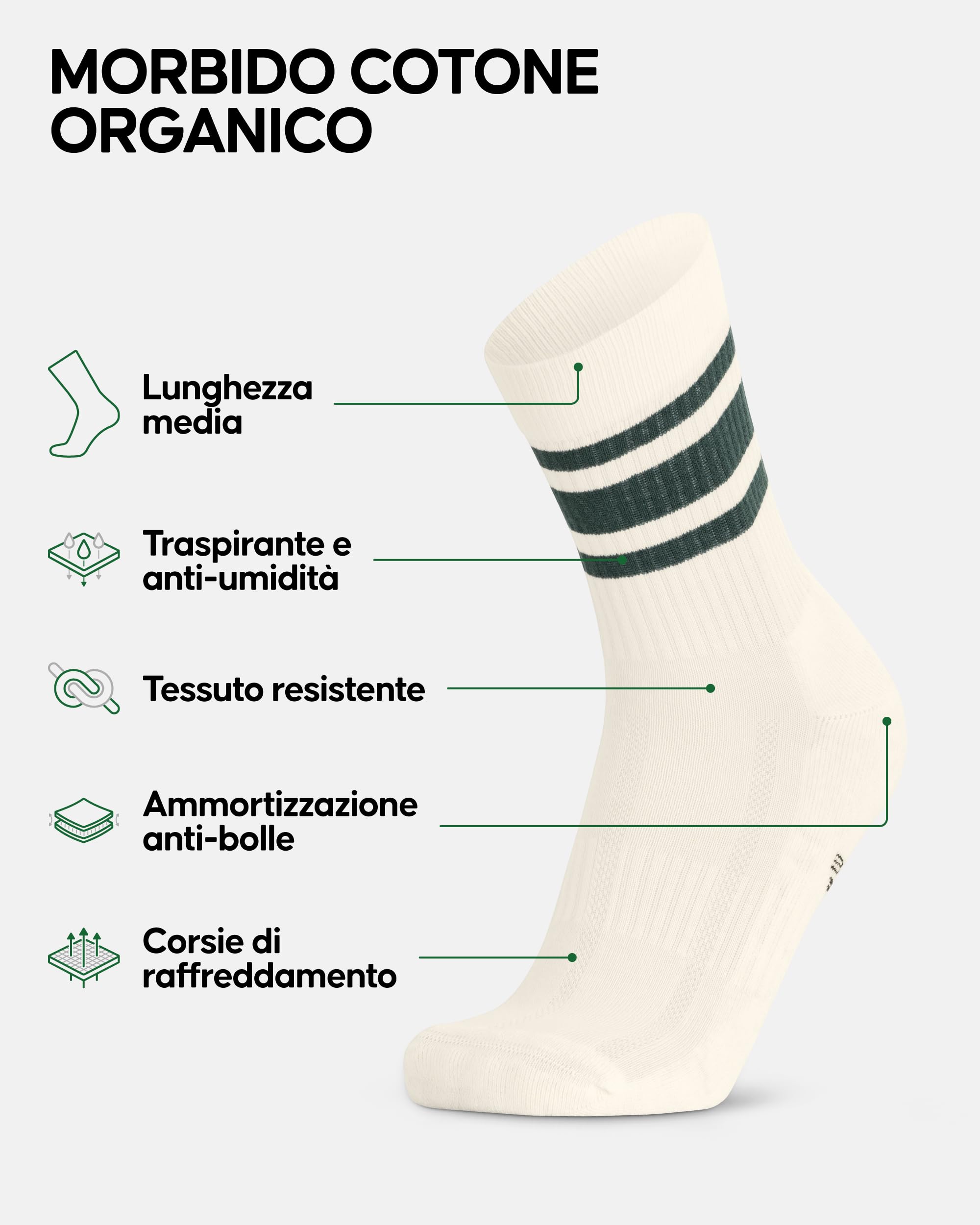 DANISH ENDURANCE Calzini da Tennis in Cotone Organico, Calze Sportive per Padel, Sport, Palestra e Allenamento, Unisex, 3 o 6 Paia