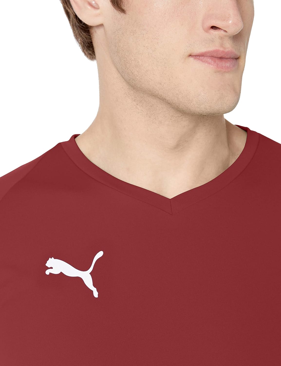 PUMA Men's Liga Core Jersey Small Cordovan/White