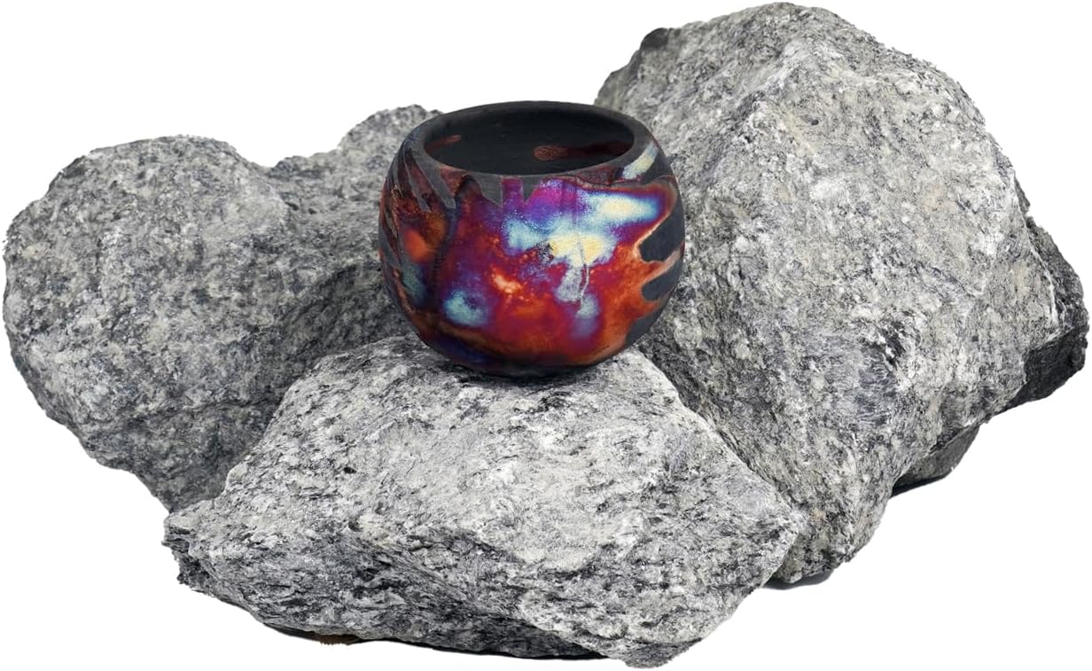 RAAQUU Zen 3.5 inch Handmade Ceramic Raku Vase - Pottery Gifts for Her, Boho, Gift Box, Gift for Mom, Bridesmaid Wedding Gift, Home Décor - FC