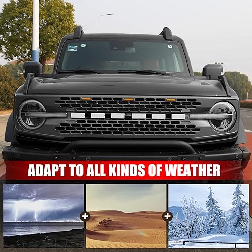 Miniatura 5 de Mabett Luces LED de Parrilla para Ford Bronco 2021 2022 2023 2024 24 Puertas Negro Ahumado Kit de Lámparas de Parrilla OEM Accesorios Bronco