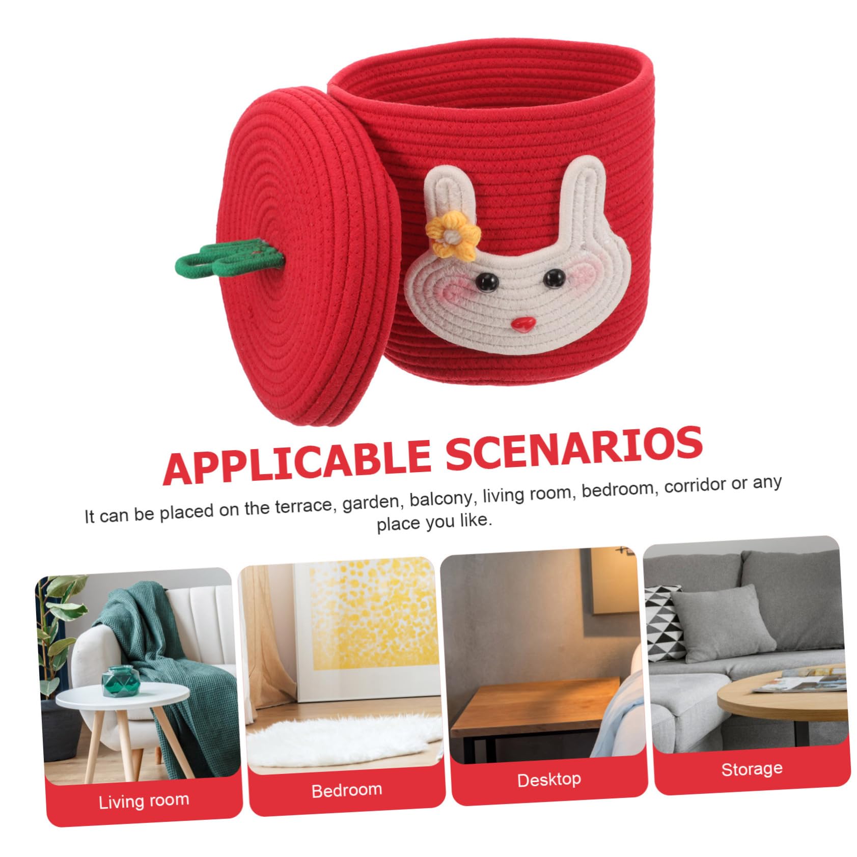 Portaoggetti in Cotone Intrecciato Cestino Portaoggetti Da Scrivania Contenitore Organizer Per Piccoli Oggetti