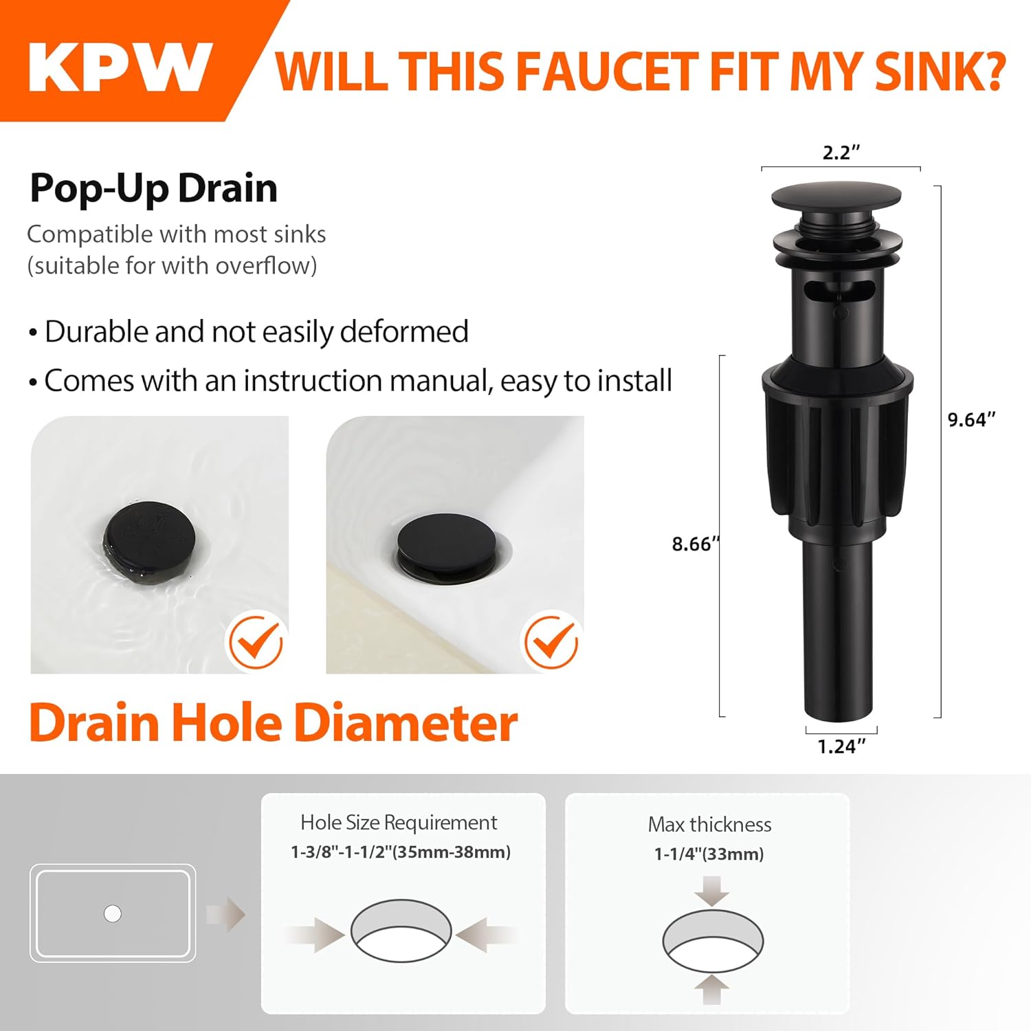Matte Black Stainless Steel Single Handle Bathroom Faucet