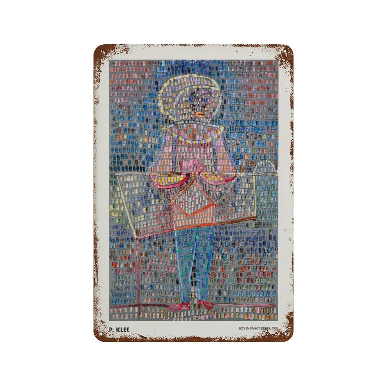 xiaoxiaoshen Paul Klee Exhibition Colorful Abstract Wall Decor Art Metal Tin Poster Modern Home Decor Art Home Bar Shop Decorations Vintage Sign 30x20cm