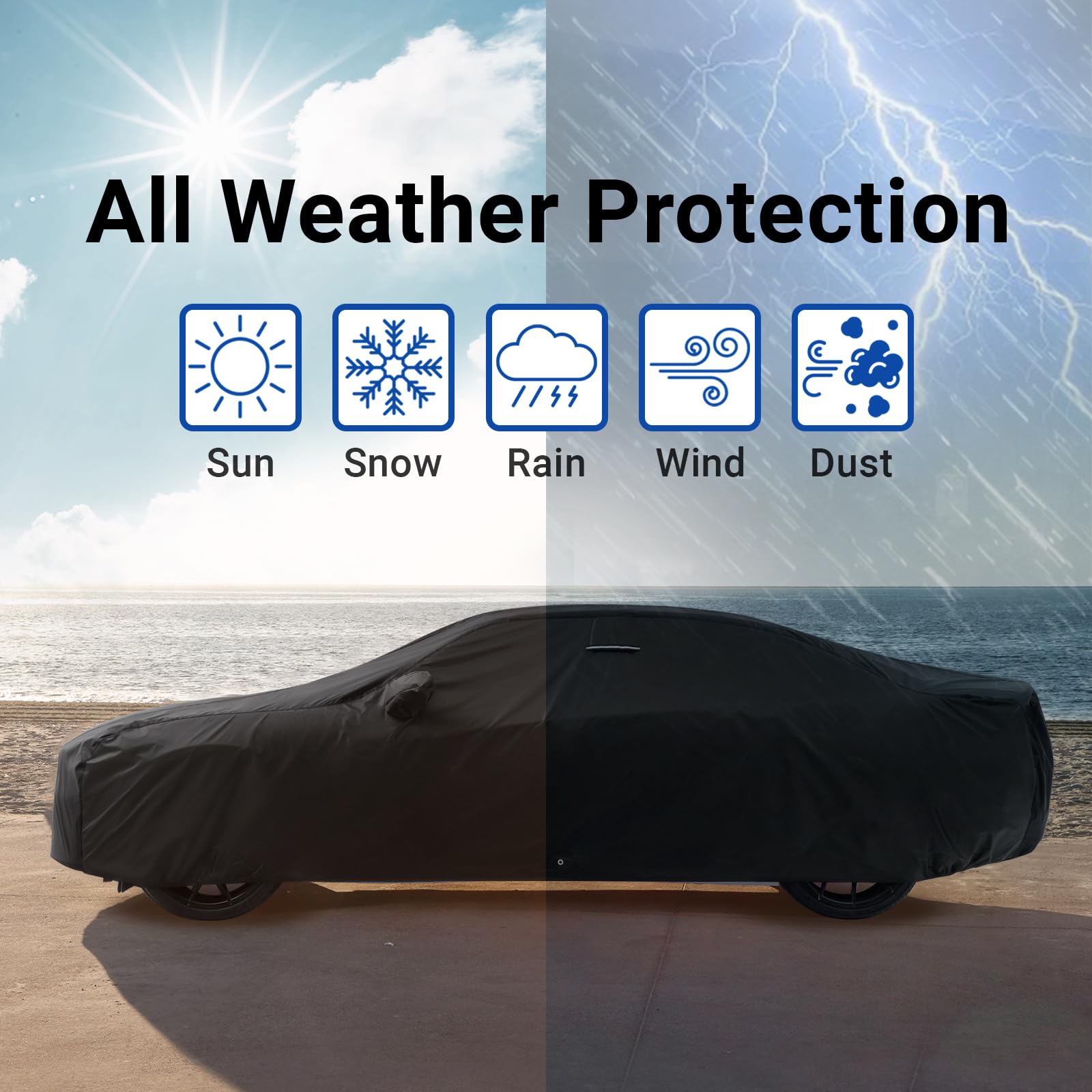 Coverland Premium Plus Car Cover Waterproof All Weather Rain Snow UV Sun Protection for El Camino Monte Carlo — view 7