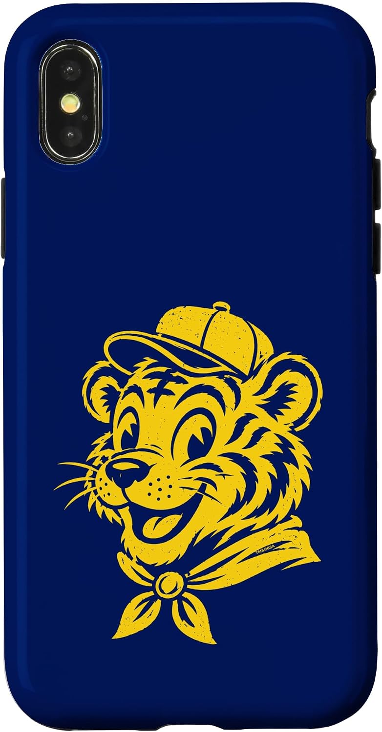 Tiger Cub Vintage Cartoon Style Cub Scout Retro Case for iPhone X/XS