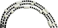 Vista 2 de Cuerda de nailon negro con nudos blancos, piel cruda, tachuelas de caballo trenzadas a mano, rinas Romal Romel hechas a mano, 8.5 pies, 52 pies Romel
