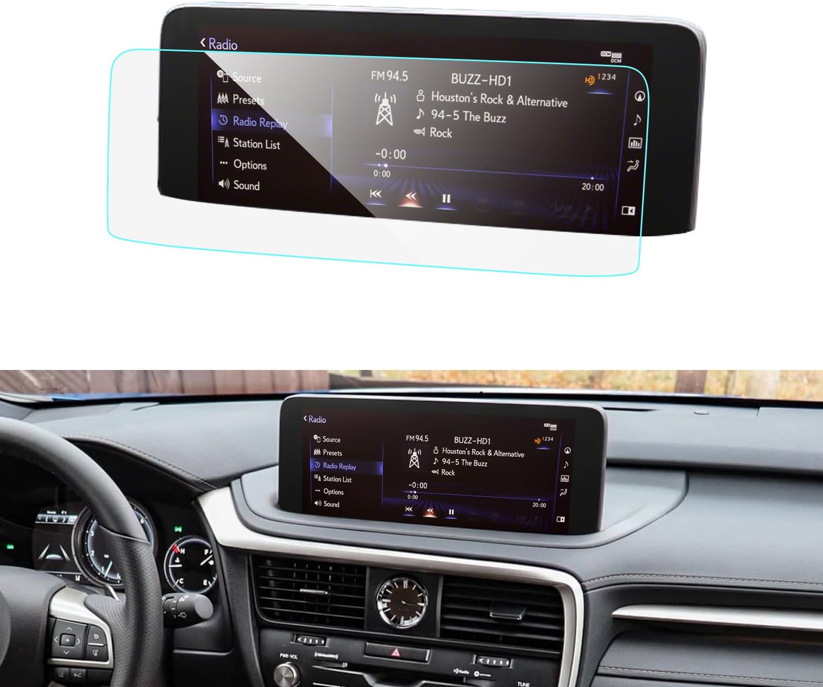 ZCLINKO 2020-2022 Lexsu RX 350 450 Glass Screen Protector 12.3 Inch Infotainment Display RX 350 Screen Protector Foils Tempered Glass 9H Anti-Scratch Navigation Touchscreen Protective Film Accessories