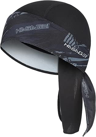 Men's Durag Du-rag Bandana Sports Scarf Head Rap Tie Down Band Biker Black - Foto 5