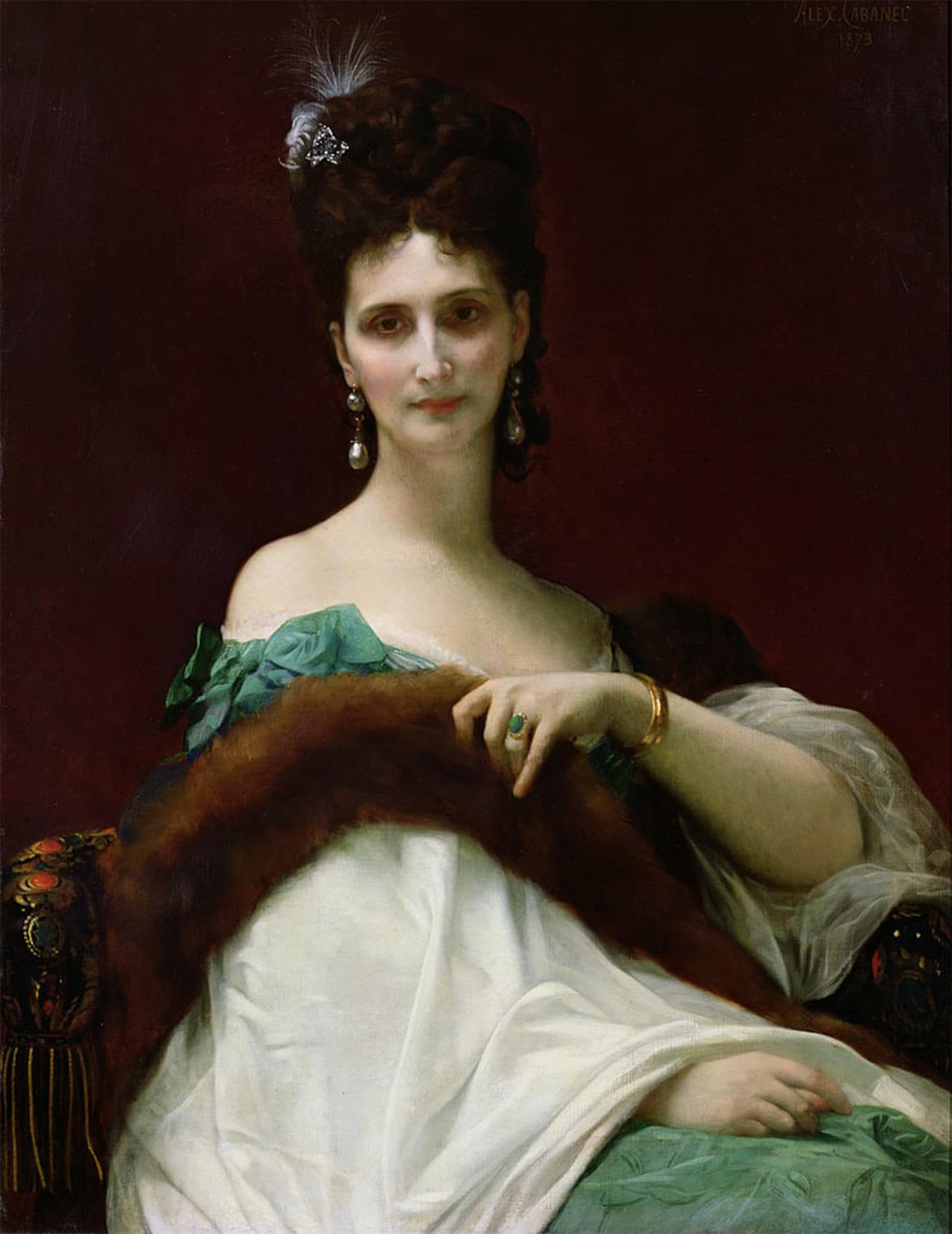 ARTXLXXBN Famous Art Print Poster Vintage Wall Art La Comtesse De Keller by Cabanel Canvas Art Poster for Home Decor 60x90cm