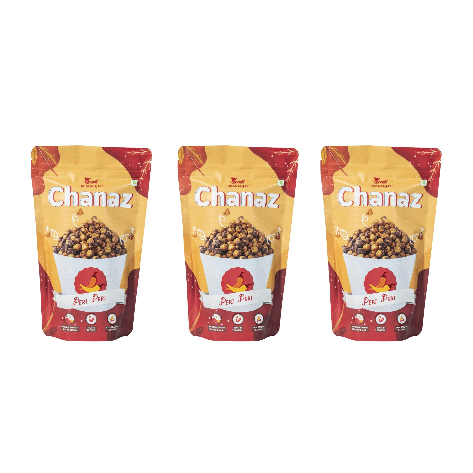 Dhananjay Peri-Peri Flavoured Mahabaleshwar Chana (Chickpeas) | Pack of 3 (160 Gms Each) | Gluten Free | Rich in Protein | 100% Roasted and Puffed (B0CVRDJP4C) Amazon Price History, Amazon Price Tracker