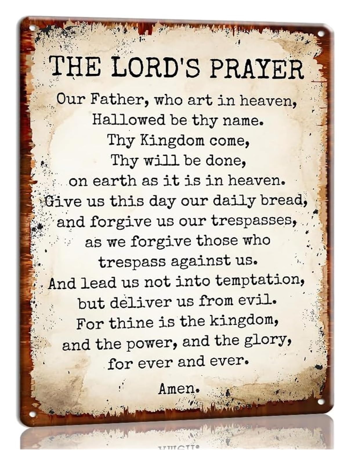 UYCUODLUY The Lords Prayer Metal Tin Sign Scripture Wall Decor for Bathroom Bedroom Kitchen Farmhouse Style 8 X 12 in