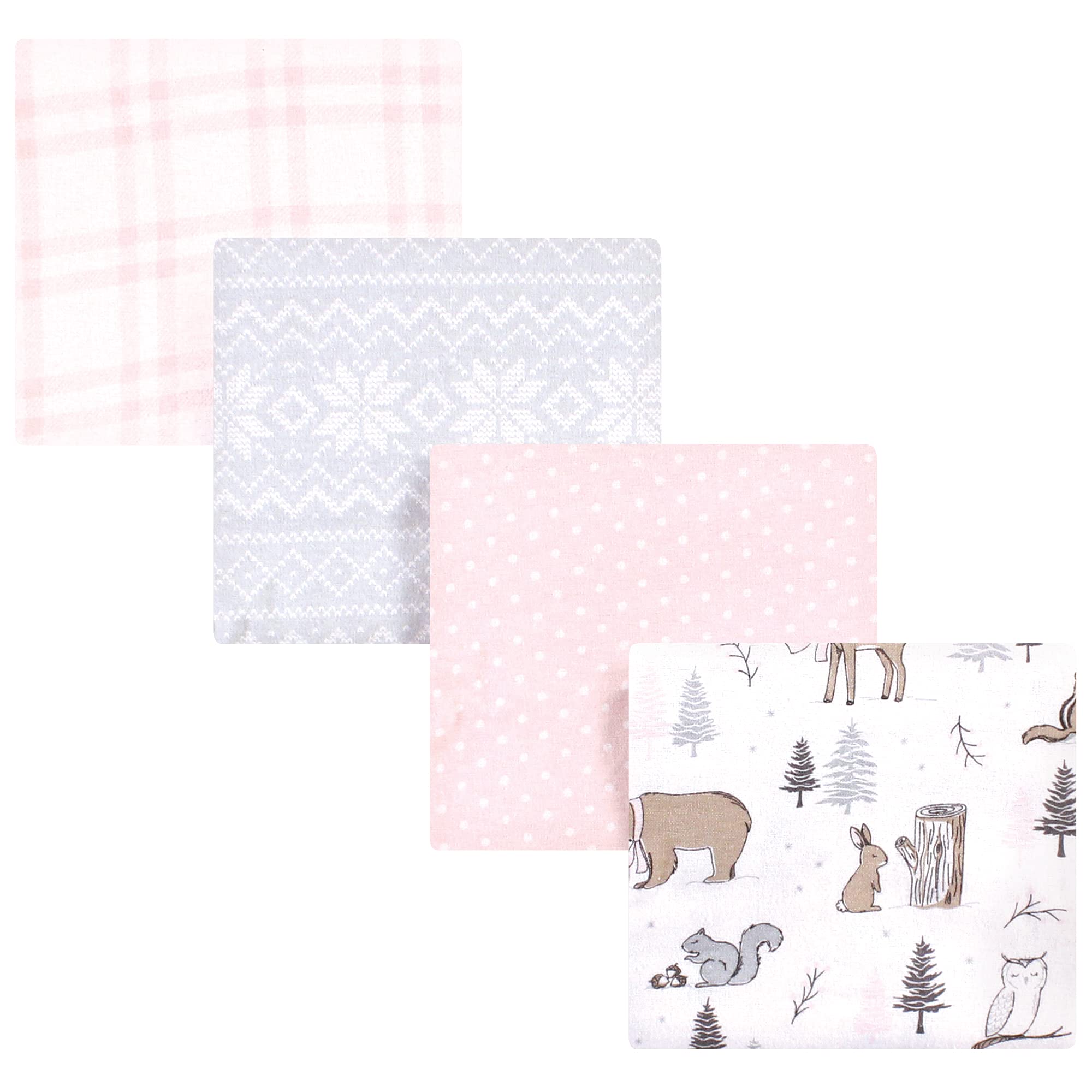 Hudson Baby Unisex Baby Cotton Flannel Receiving Blankets, Winter Forest, One Size