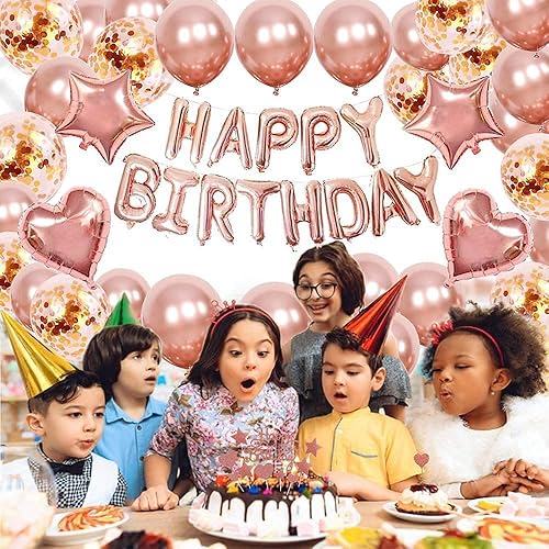 Miniatura 7 de 40 globos de látex de oro rosa de 12 pulgadas y globos de confeti dorado para niñas y mujeres, cumpleaños, boda, compromiso, despedida de soltero,