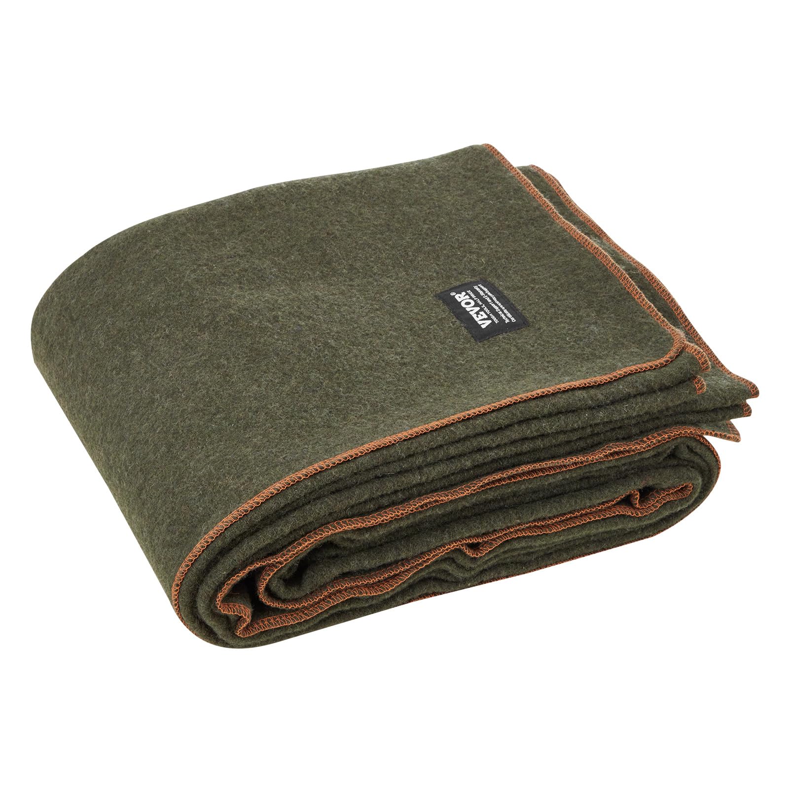 VEVOR Couverture de Camping Laine 80%, 1,62x2,23 m, Grande Couverture de Stade Chaude, Coupe-Vent Ignifuge, pour Extérieur, Pique-niques, Randonnée, Événements Sportifs, en Plein Air, Vert Armée