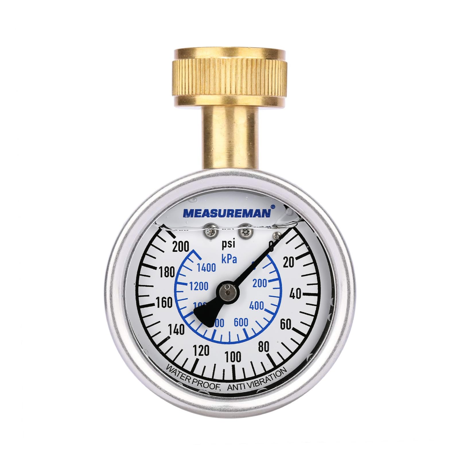 Water Pressure Gauge - 0-200 PSI Tester -18