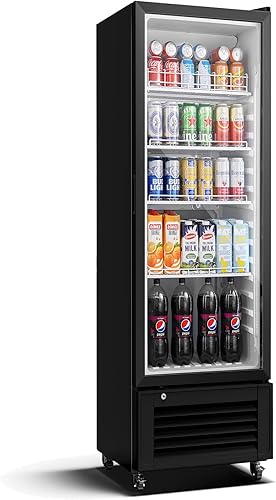 BODEGACOOLER Refrigerador Comercial para Bebidas, Refrigerador para 264 latas y 120 botellas, Luz LED suave y descongelamiento automático,