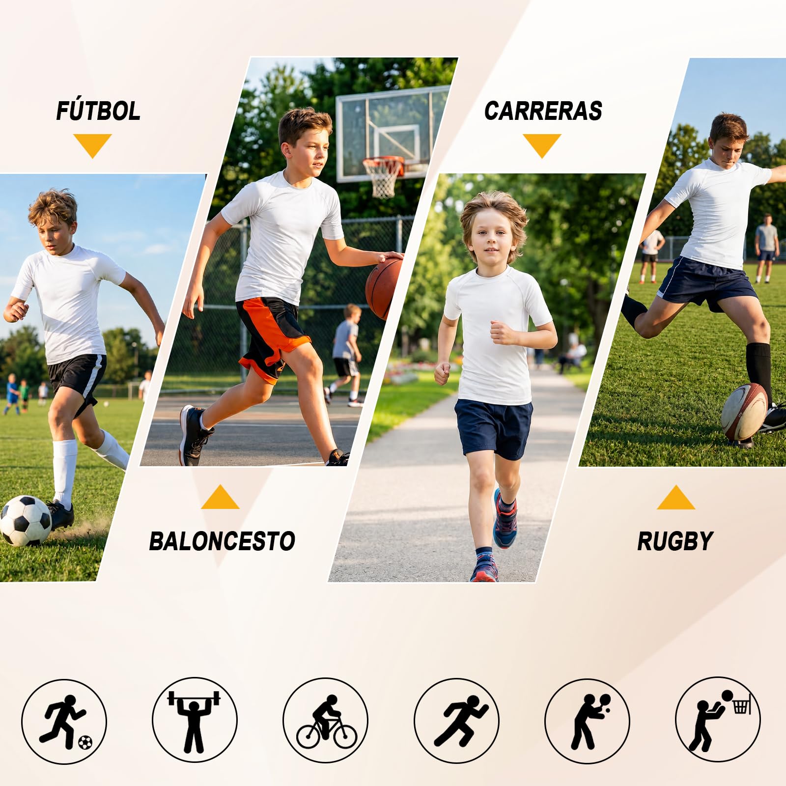 Camisetas de Compresión para Niños, Rash Guard Manga Corta Transpirable para Tenis Rugby