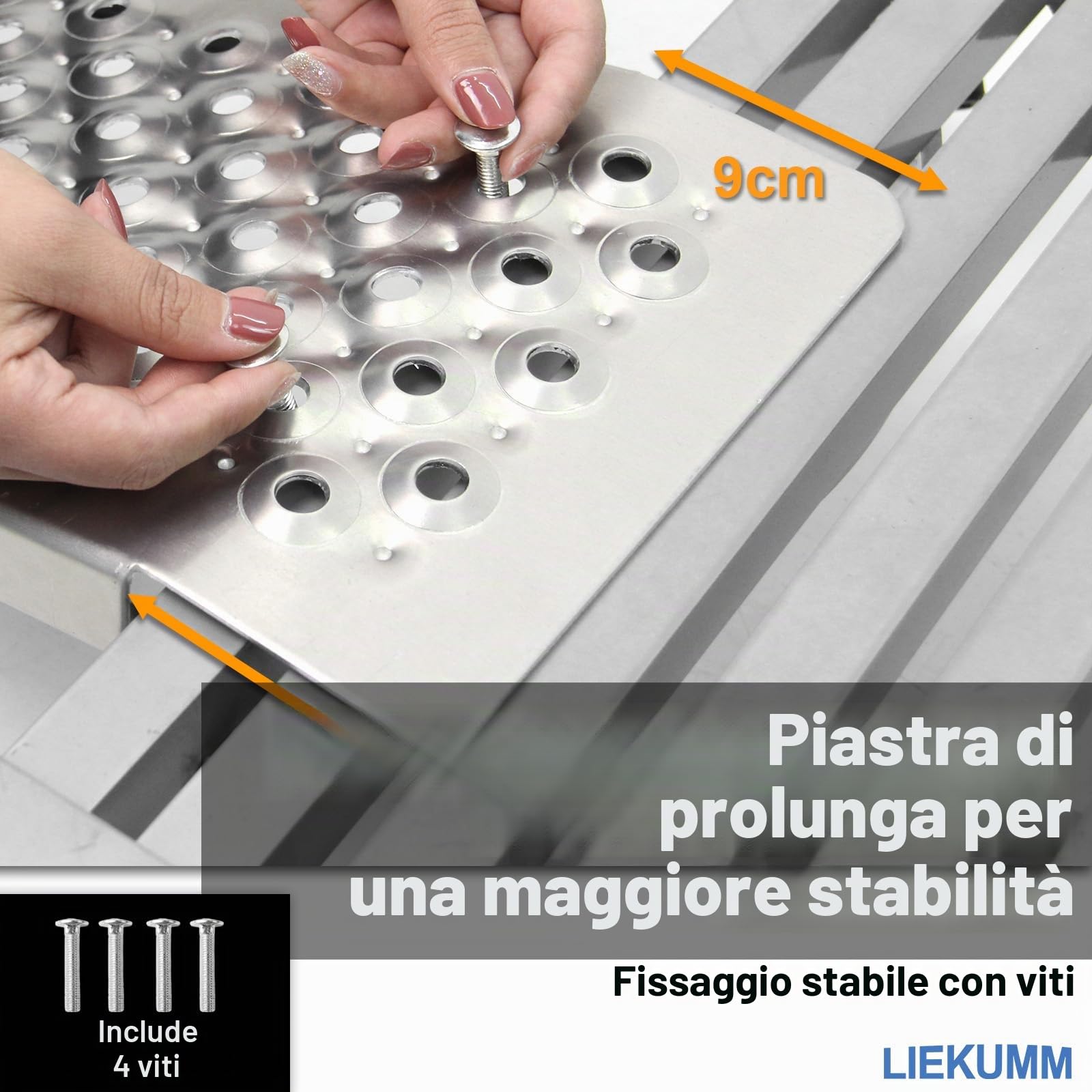 LIEKUMM Rampa di Carico, 120 cm Rampe per Moto, Portata 400 kg Rampa di Carico per Moto, Camion, Negozio, confezione da 2