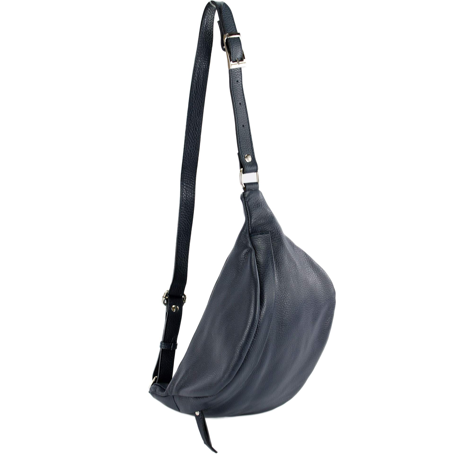 modamoda de - T77 - Italian hip bag, bum bag medium made of soft leather