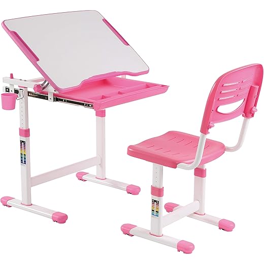 KIDOMATE Kids Adjustable Study Table Pink 40