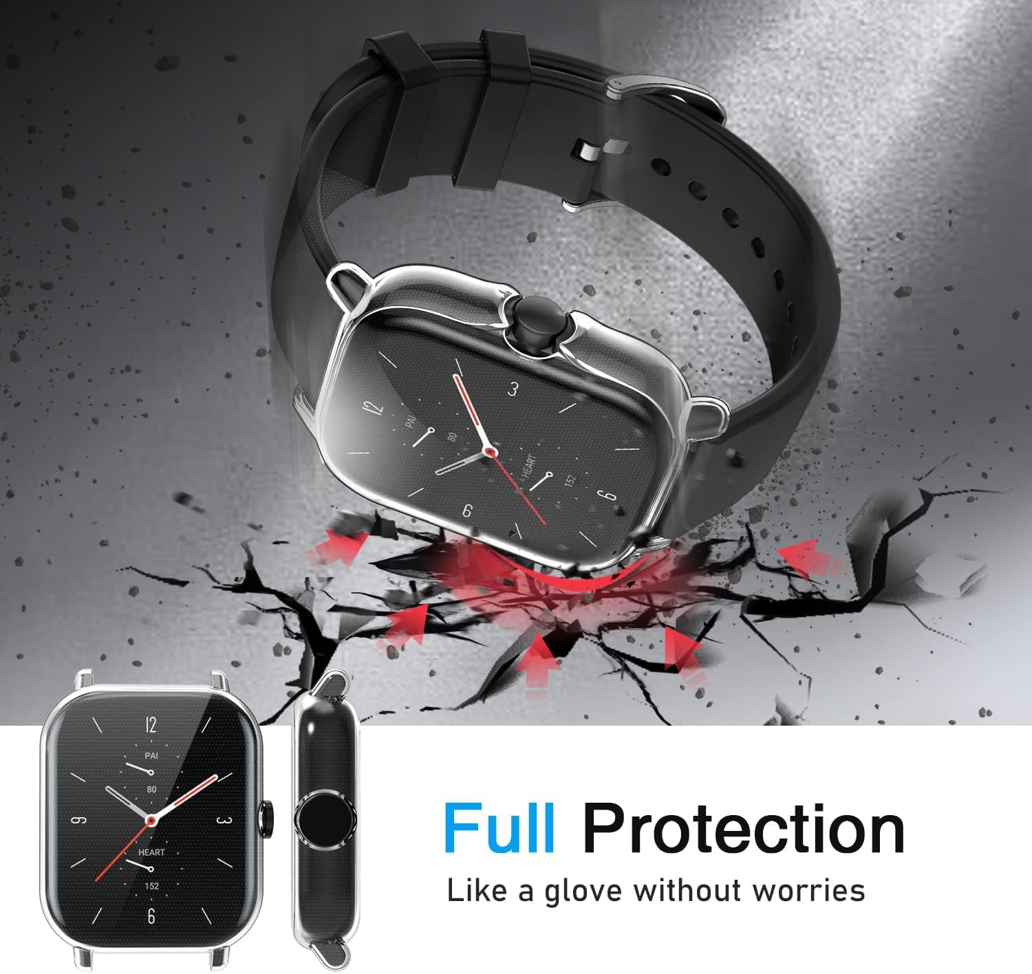 Ivoler 3 Silikon Hüllen Für Amazfit GTS 2 / GTS 2e – Transparent, Kratzfest, Vollständiger Schutz, Touch-freundlich