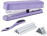 Bostitch Titan Heavy Duty Metal Stapler, 50 Sheet Capacity with 1250 Staples and Ergonomic Staple Remover, Jam Free Stapling, Full Strip Stapler for Desk, Office and Classroom, Black