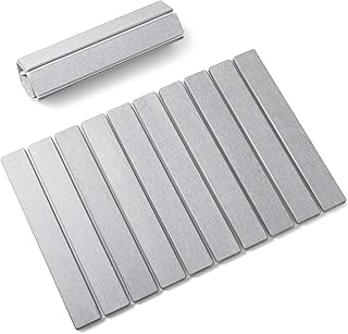 ISHU バスマット 珪藻土バスマット速乾 大判 足拭きマット お風呂マット 洗える 珪藻土マット 折り畳む 収納に便利 抗菌 防臭 滑り止め付き 浴室 洗面所 ハード 大きめ（60*39*0.9CM)グレー